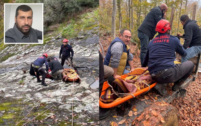 Kdz. Ereğli'de 30 Metre Yüksekten Düşen Muhtar Yaralı Olarak Kurtarıldı