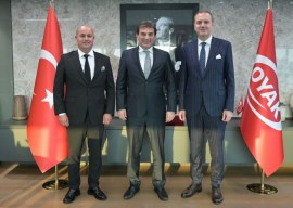 DTO Başkanı Oğuz Ünlüer, OYAK Genel Müdürü Murat Yalçıntaş ile buluştu..